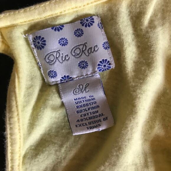 Anthropologie Ric Rac Yellow Ruffle Keyhole Back Blouse Top M - Picture 6 of 8